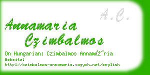 annamaria czimbalmos business card